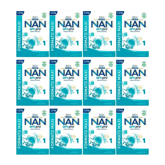 Leite inicial Nestlé Nan Optipro 1, 12X1200 g