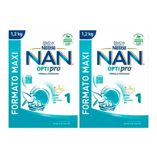 Leite inicial Nestlé Nan Optipro 1, 2X1200 g