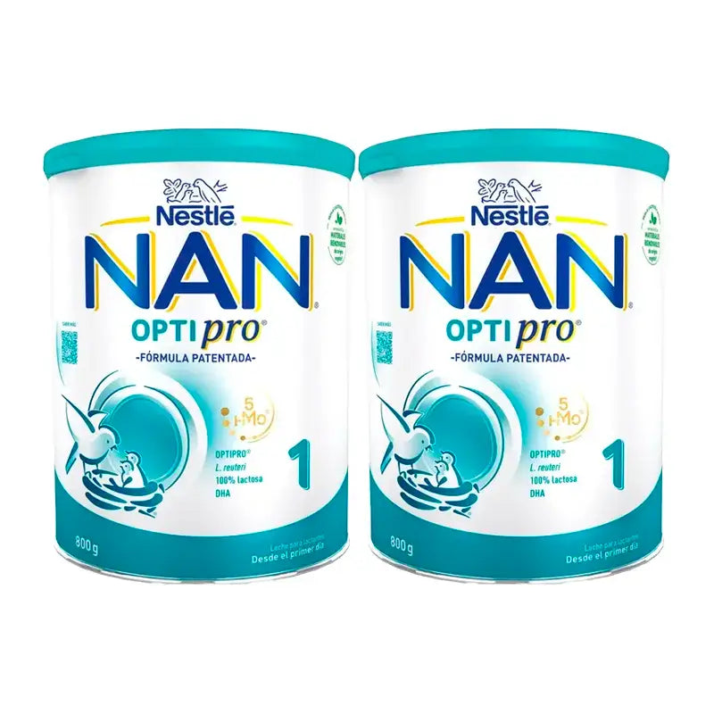Leite inicial Nestlé Nan Optipro 1, 2X800 g