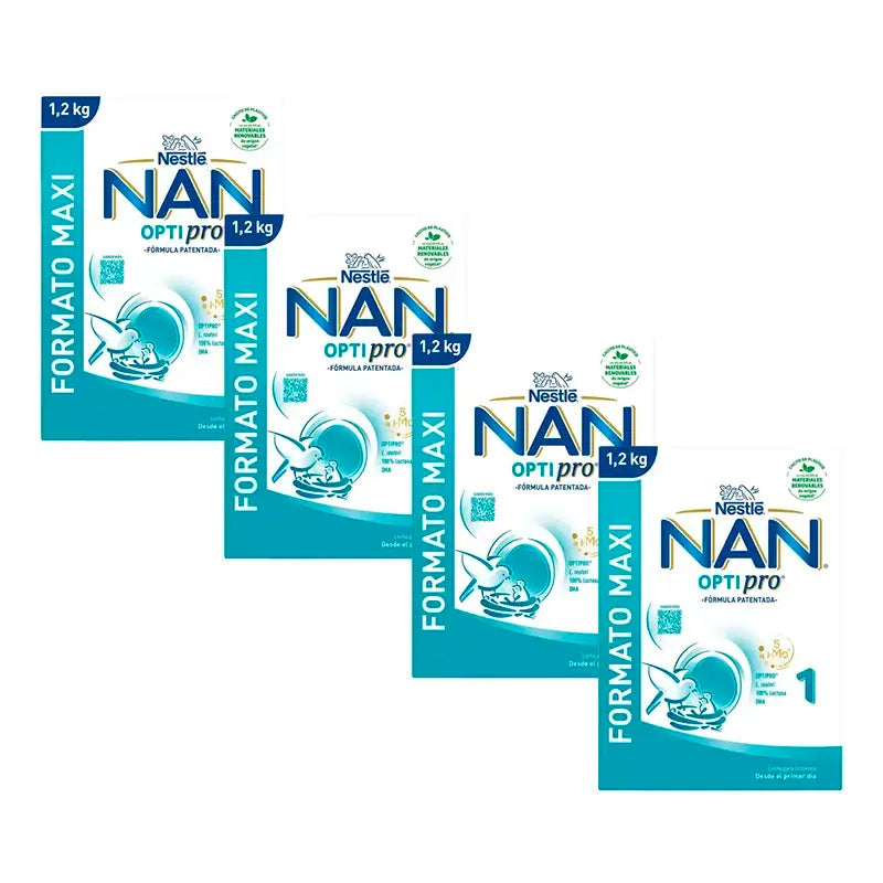 Leite inicial Nestlé Nan Optipro 1, 4X1200 g