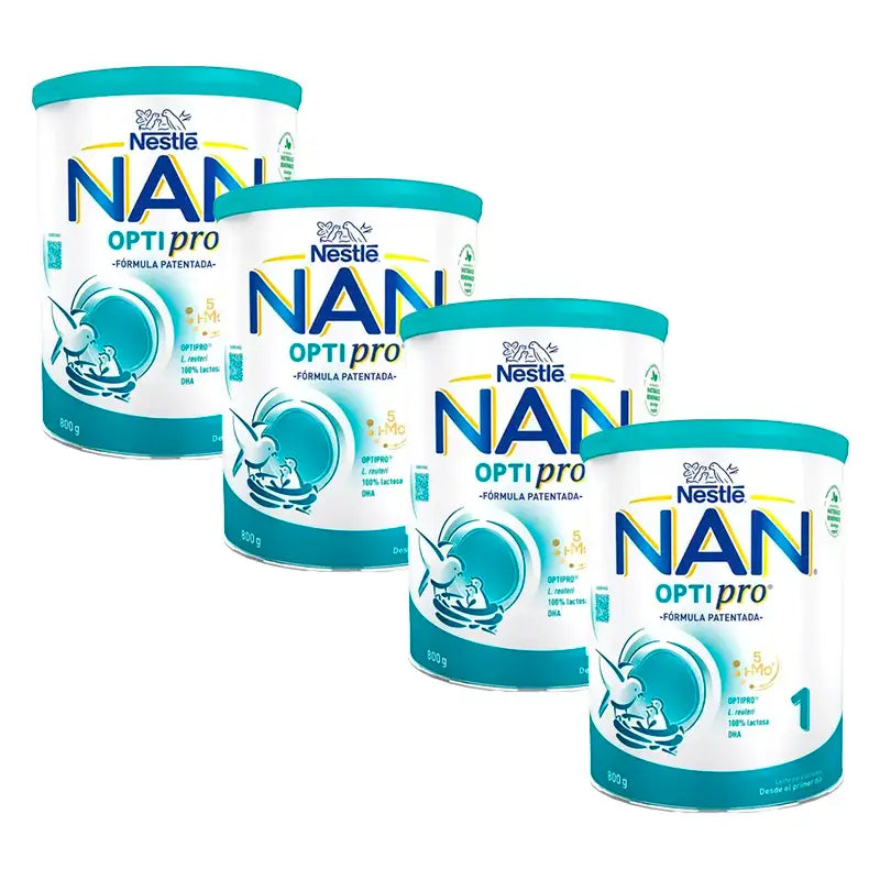 Leite inicial Nestlé Nan Optipro 1, 4X800 g