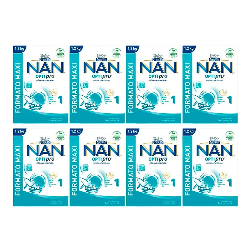 Leite inicial Nestlé Nan Optipro 1, 8X1200 g