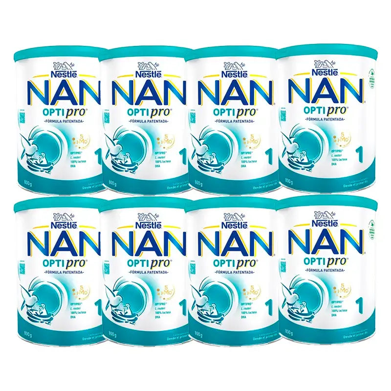 Leite inicial Nestlé Nan Optipro 1, 8X800 g