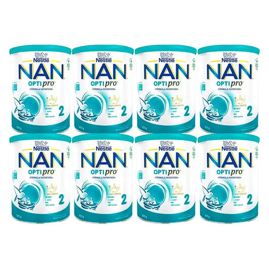 Nestlé Nan Optipro 2 Fórmula de leite, 8X800 g