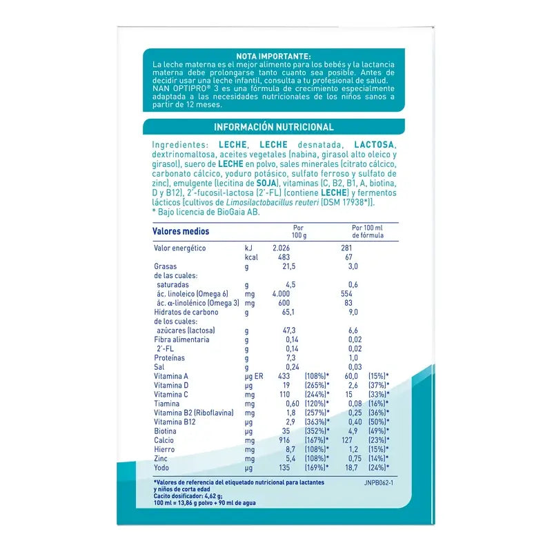 Leite para Crescimento Nestlé Nan Optipro 3, 1200g