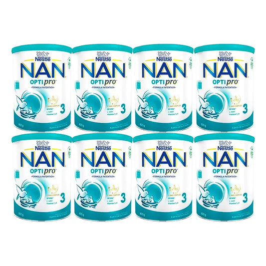 Leite para Crescimento Nestlé Nan Optipro 3, 8X800g