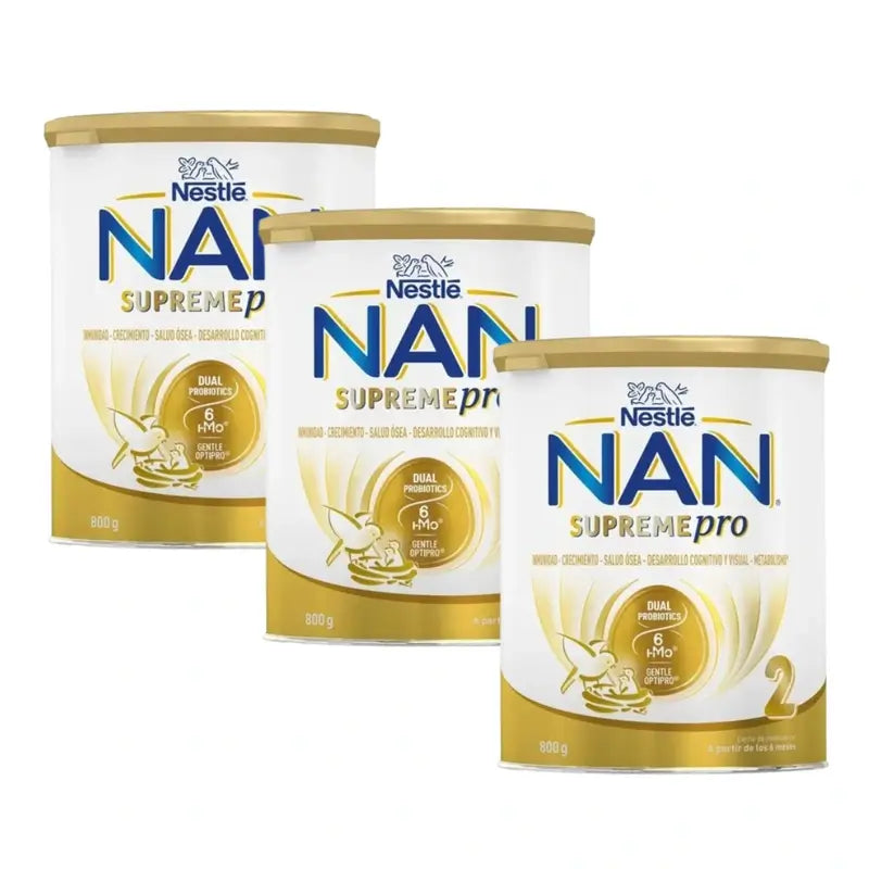 Nestlé Nan Supreme Pro 2 Fórmula 2, embalagem de 3x800g