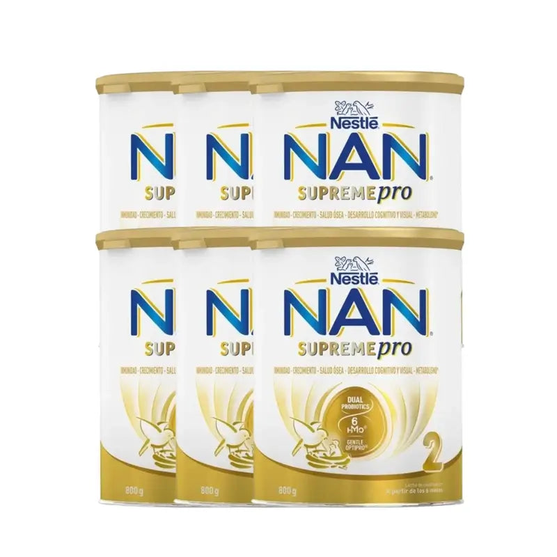 Leite em pó Nestlé Nan Supreme Pro 2, embalagem de 6x800g