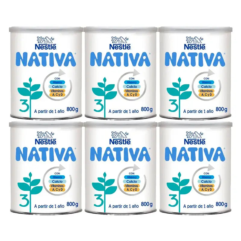 Nestlé Nativa 3, embalagem de 6 x 800 gramas
