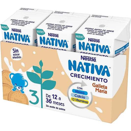 Biscoito Nestlé Nativa de Crescimento 3, 3X180 ml