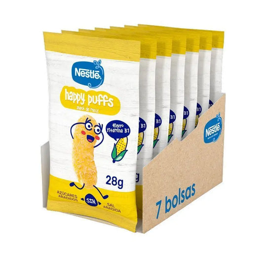 NESTLÉ Pack Snacking Saudável Happy Puffs Milho Natural , 28g x 7 unidades