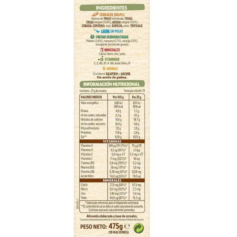 Comida para bebé Nestlé 8 Cereais com Fruta , 475g