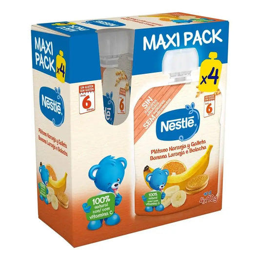Nestlé Puél Bag, Orange and Cookie, 4x90g