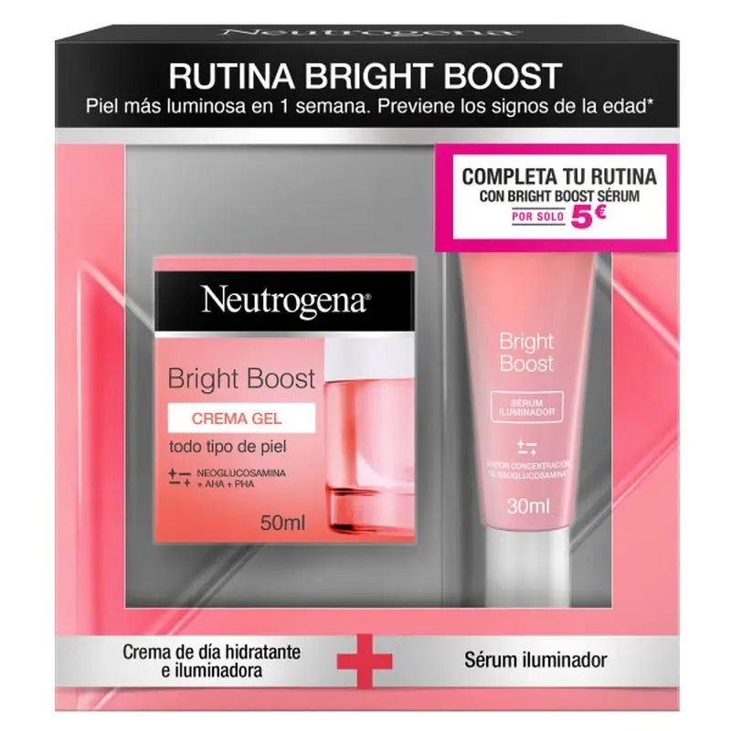 Neutrogena Bright Boost Pack Gel Creme de Dia 50ml + Sérum Facial 30ml