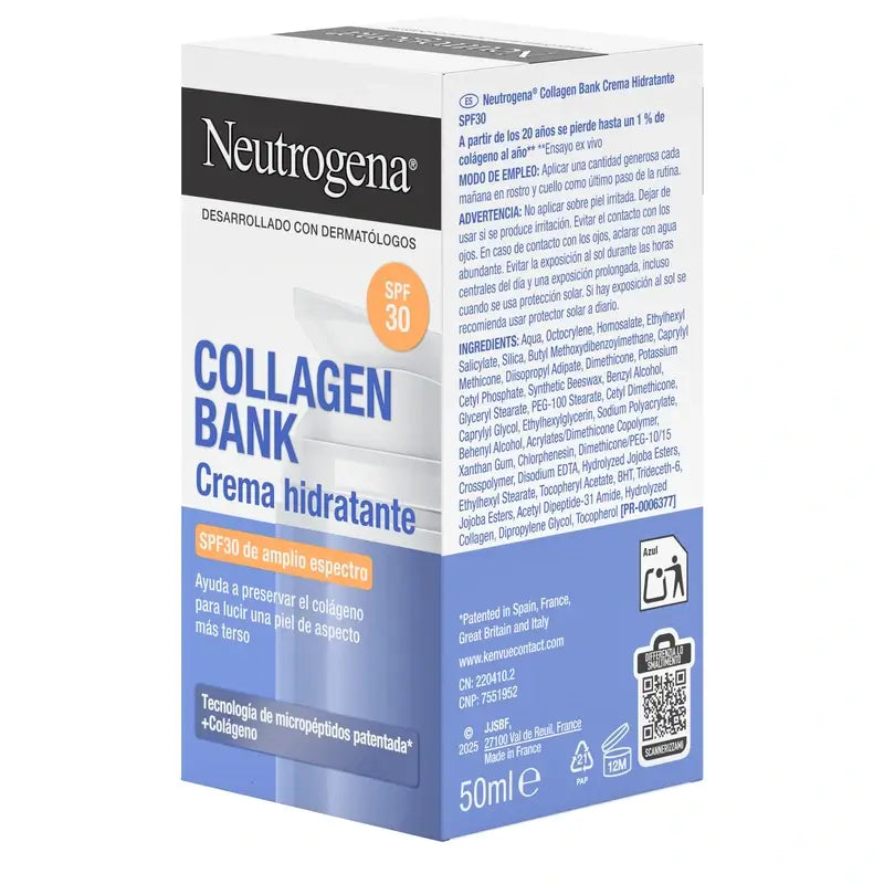 Neutrogena Collagen Bank Creme Hidratante Facial Spf30 , 50 ml