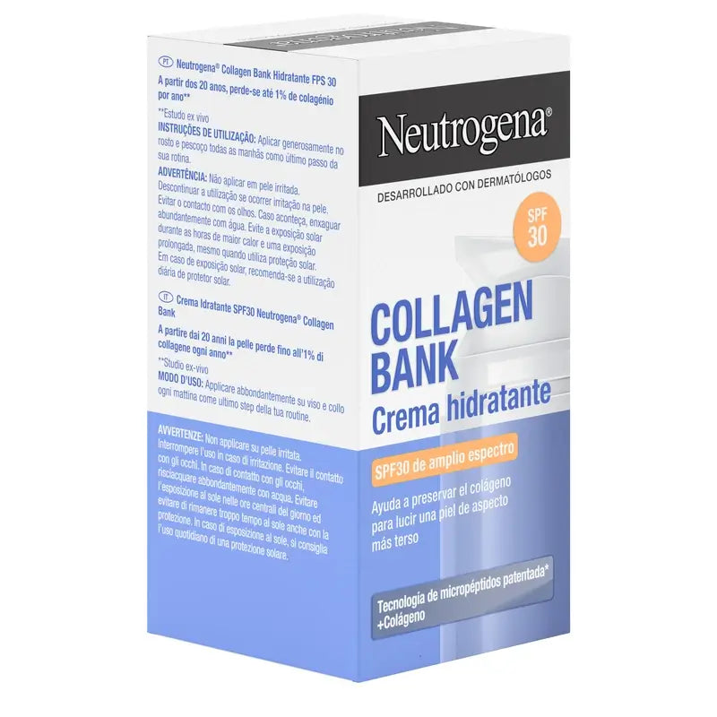 Neutrogena Collagen Bank Creme Hidratante Facial Spf30 , 50 ml