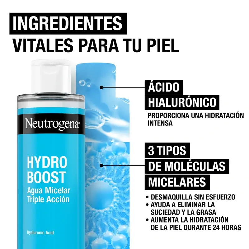 Neutrogena Hydro Boost Água Micelar Desmaquilhante para Limpeza Facial, 400 ml