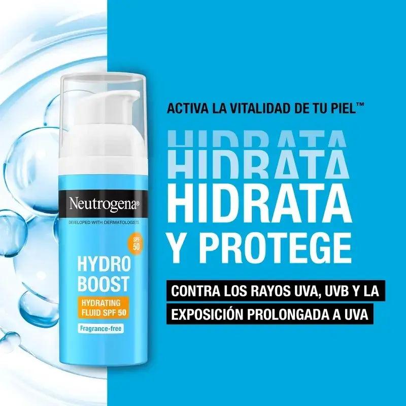 Neutrogena Hydro Boost Creme Fluido Hidratante Facial Spf50, 2X50 Ml