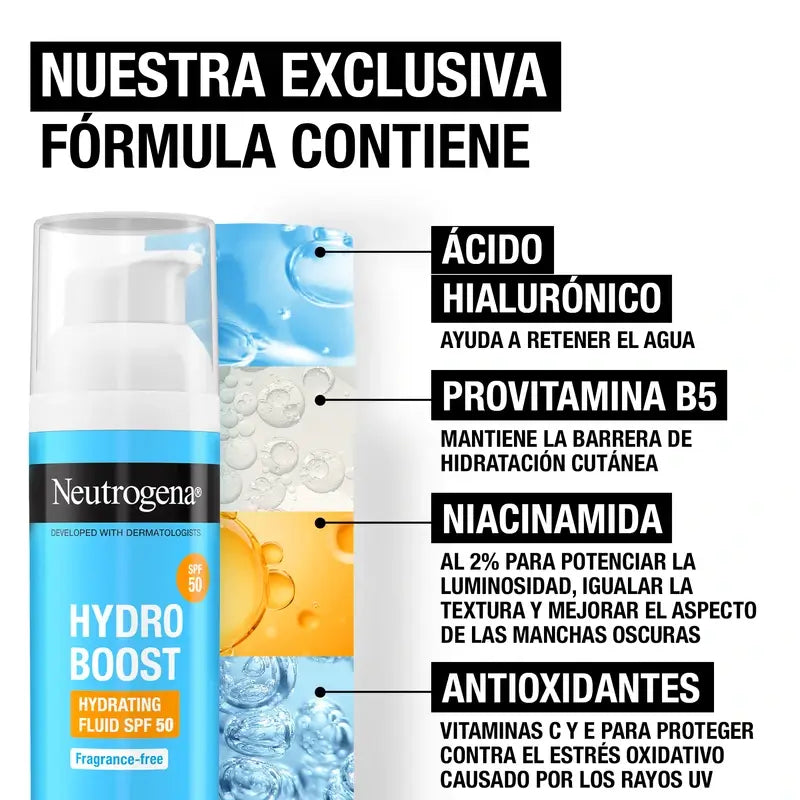 Neutrogena Hydro Boost Creme Fluido Hidratante Facial SPF 50, 50 ml