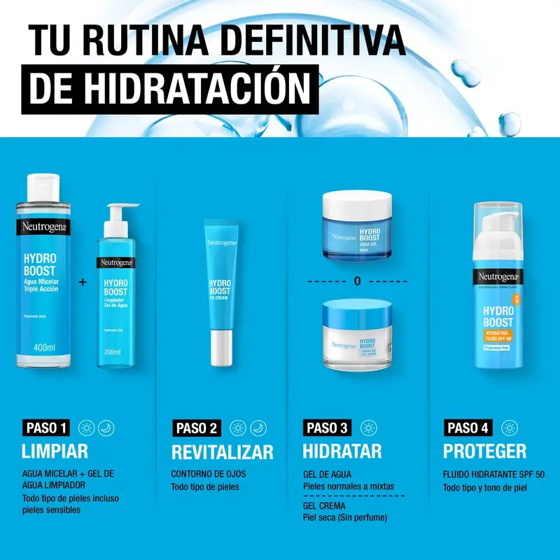 Neutrogena Hydro Boost Creme Fluido Hidratante Facial SPF 50, 50 ml