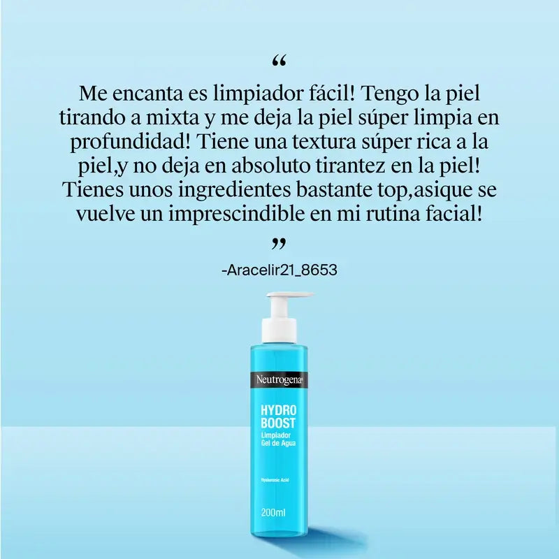 Neutrogena Hydro Boost Gel de Limpeza Facial Ácido Hialurónico, 200ml