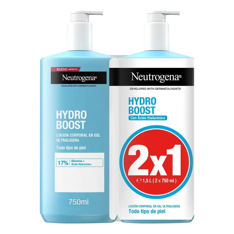 Neutrogena Hydro Boost Gel Creme Corporal Ultraleve, 2x750ml