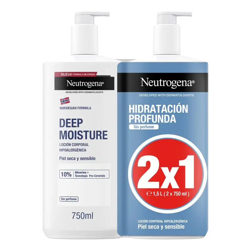 Neutrogena Creme Corporal Hipoalergénico Sem Perfume, 2x750ml