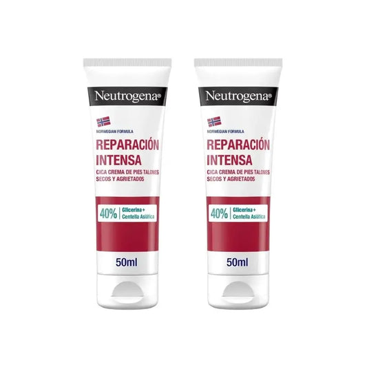 Neutrogena Intense Repair Cica Creme para Pés com Calcanhares Fissurados, 2X50 Ml