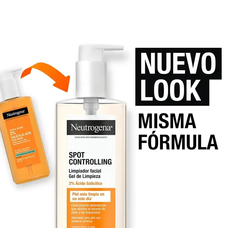 Neutrogena Gel de Limpeza Facial para Controlo de Manchas, 200 ml