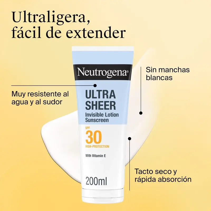 Neutrogena Ultra Sheer Loção Hidratante Invisível Spf30, 200 ml