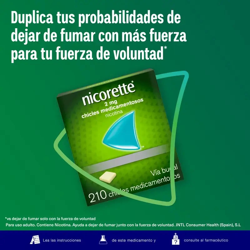 Nicorette 2 mg 210 Goma de mascar