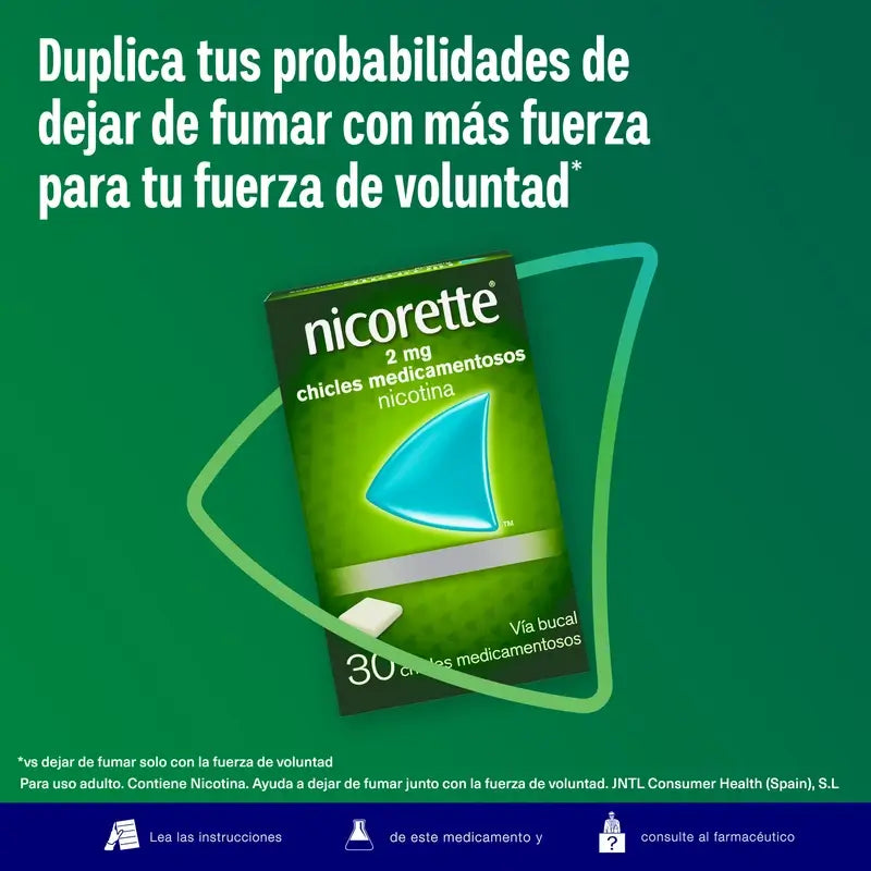Nicorette 2 mg 30 Goma de mascar