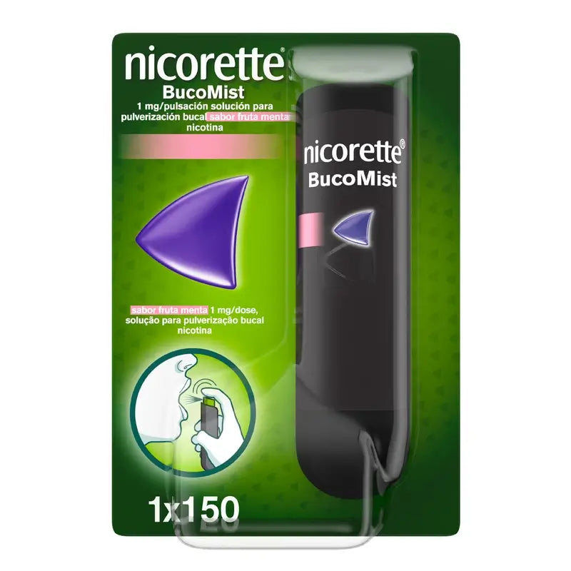 Nicorette Bucomist Nicotina Spray bucal com sabor a menta e frutos