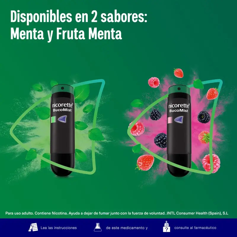 Nicorette Bucomist Nicotina Spray bucal com sabor a menta e frutos