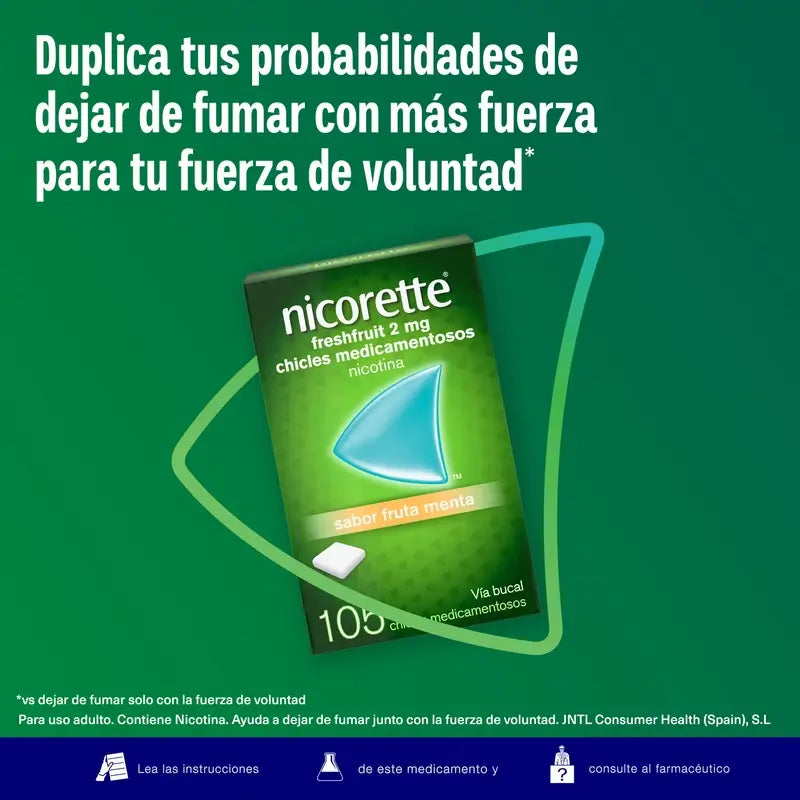 Nicorette Freshfruit 2 mg 105 Goma de mascar