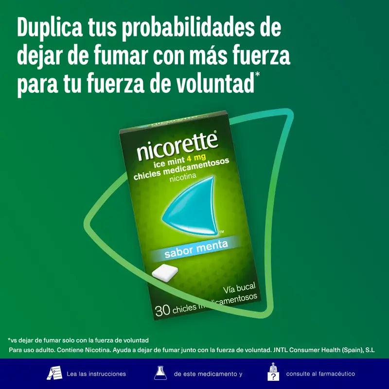 Nicorette Ice Mint 4 mg 30 gomas de mascar