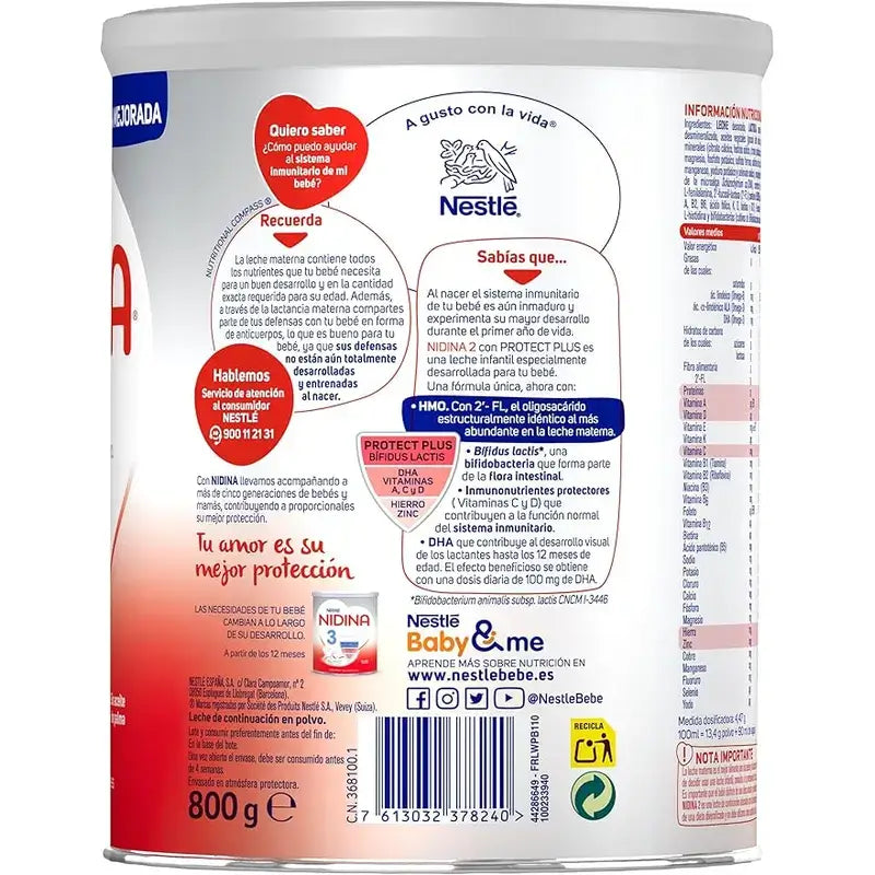 NESTLÉ NIDINA 2 LEITE EM PÓ 800 GR