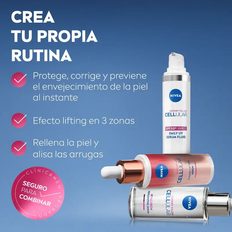 Nivea Cellular Expert Filler Sérum Fluido Solar Diário Spf50+ 30Ml