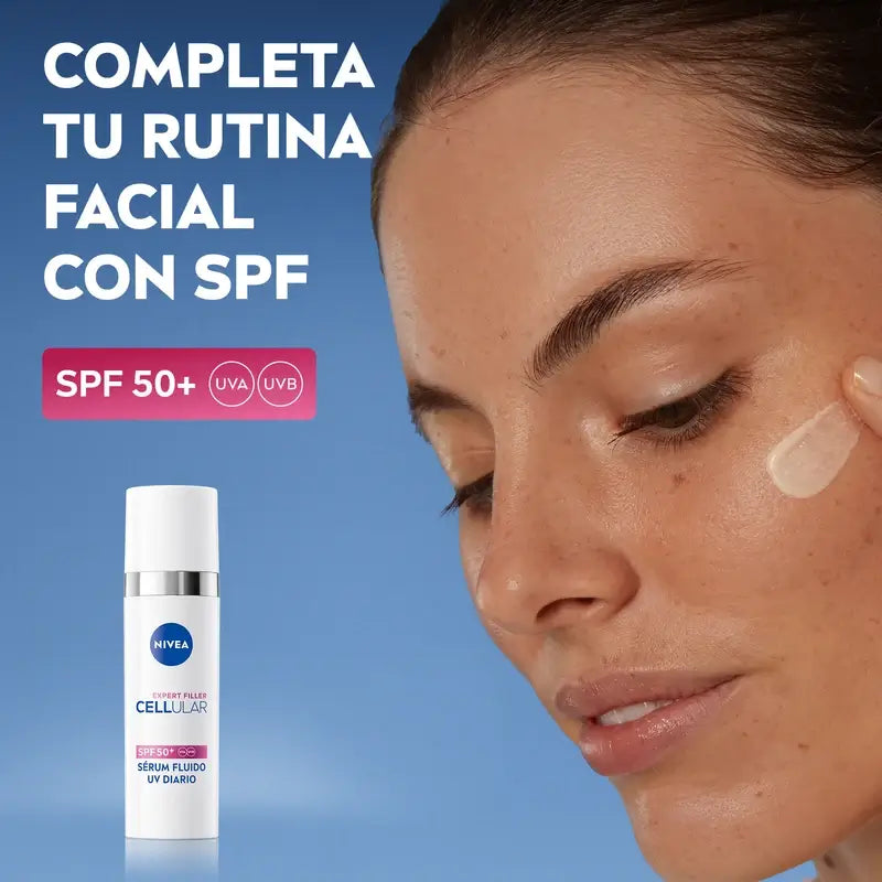 Nivea Cellular Expert Filler Sérum Fluido Solar Diário Spf50+ 30Ml