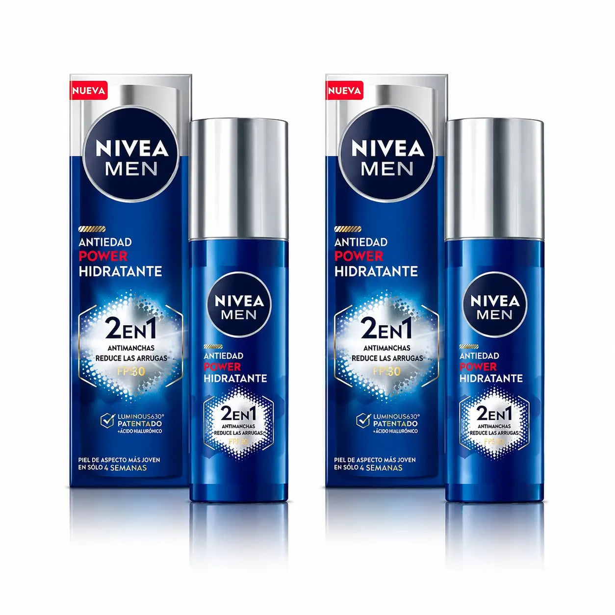 Nivea Men Power Hidratante Antimanchas e Rugas 2em1 Fp30, 50 ml, embalagem de 2