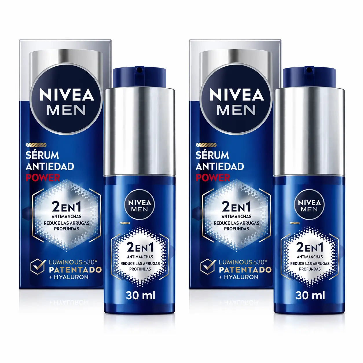 Nivea Men Power Sérum Anti-manchas e Antirrugas 2 em 1, 30 ml, embalagem de 2