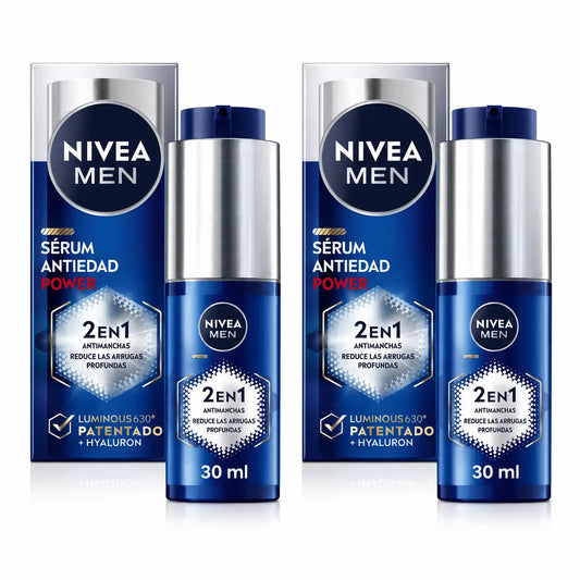 Nivea Men Power Sérum Anti-manchas e Antirrugas 2 em 1, 30 ml, embalagem de 2