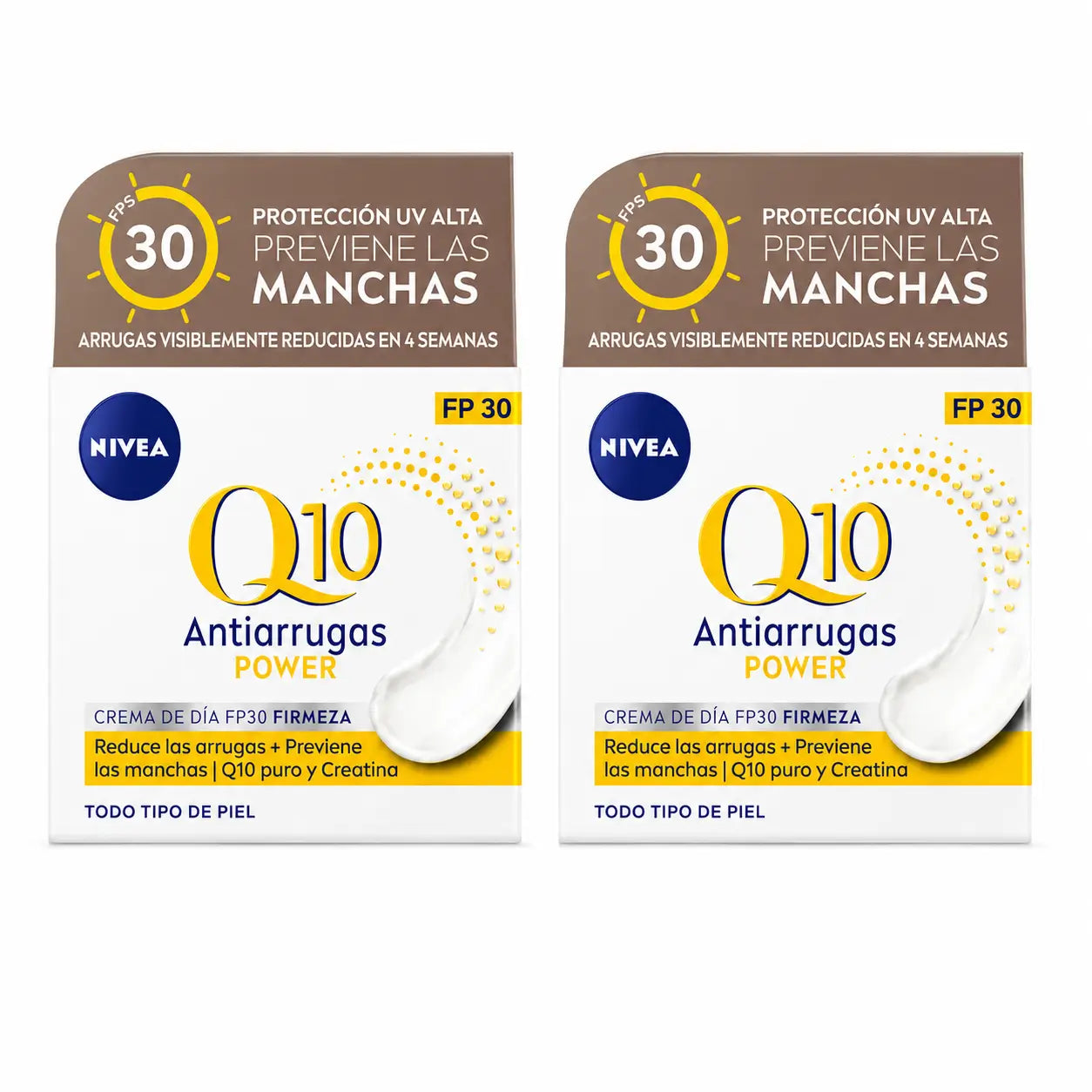 NIVEA Q10 Power Creme de Dia Fp30 Anti-Rugas, 50 ml, embalagem de 2