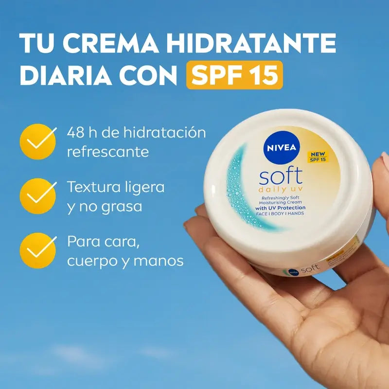 Nivea Soft Daily Uv Creme Hidratante Multiusos Spf15 100Ml