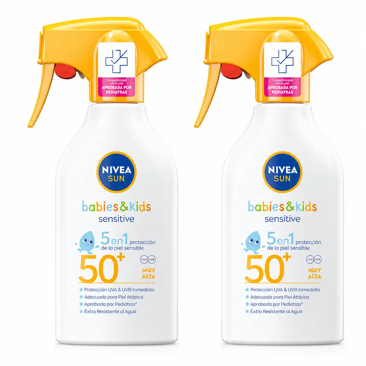 NIVEA Sun Spray solar sensível para bebés e crianças SPF50+, 270 ml, embalagem de 2