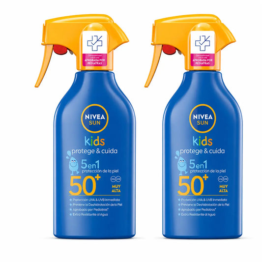 NIVEA Sun Kids Protect & Care Spray Solar Fp50, 270 ml, embalagem de 2