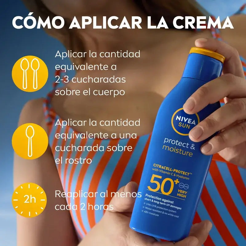 Nivea Sun Protect & Moisturise Loção Solar Spf50+ 200Ml
