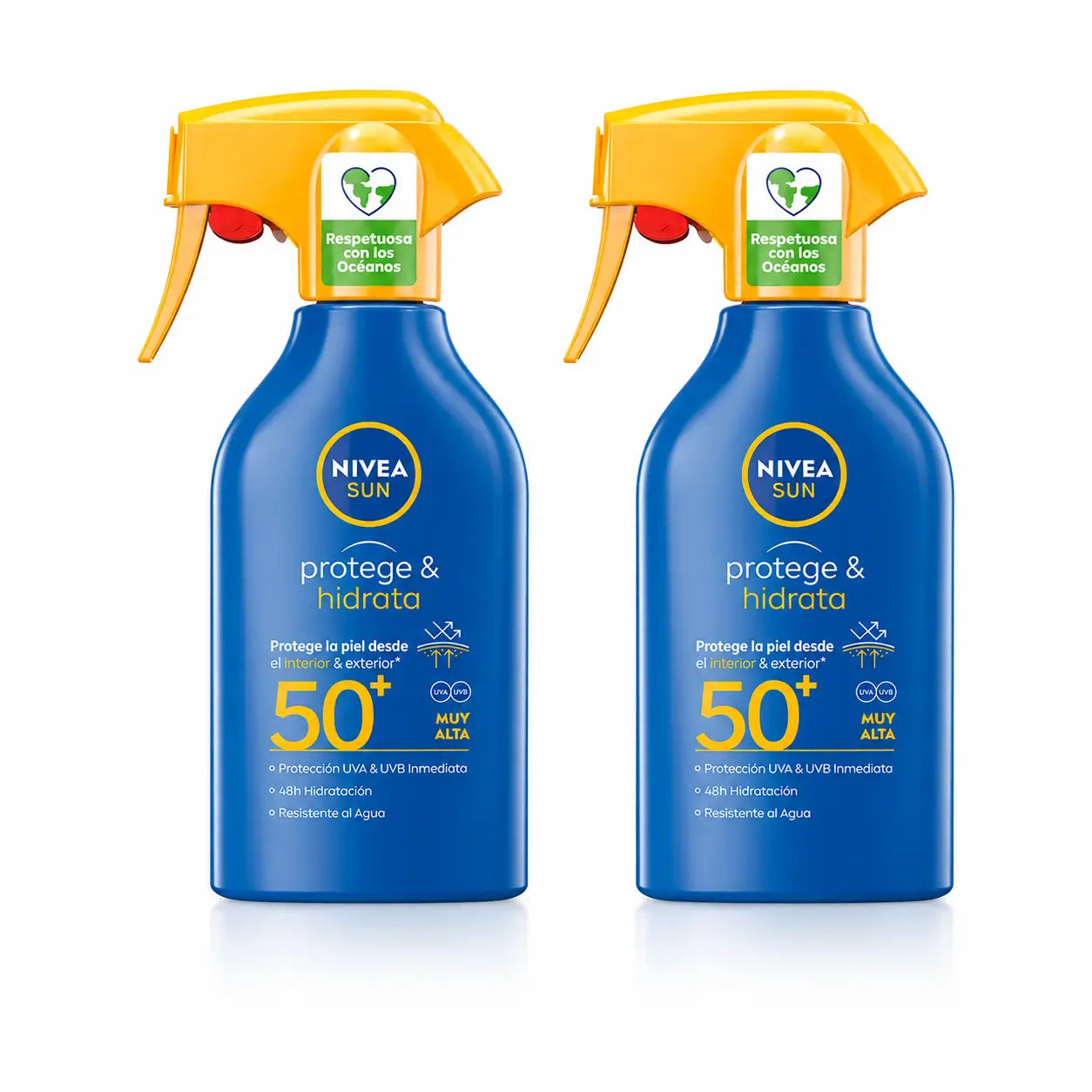 NIVEA Sun Protect & Moisturise SPF50+ Spray solar, 270 ml, embalagem de 2
