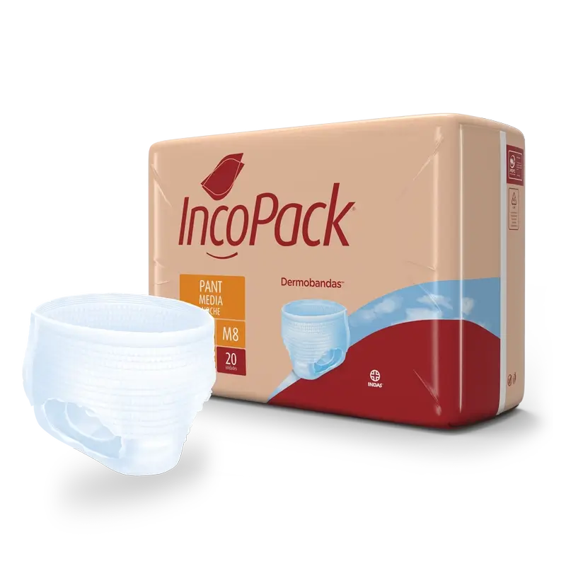 Incopack Pant Calça de noite absorvente Tamanho médio, 80 unidades.