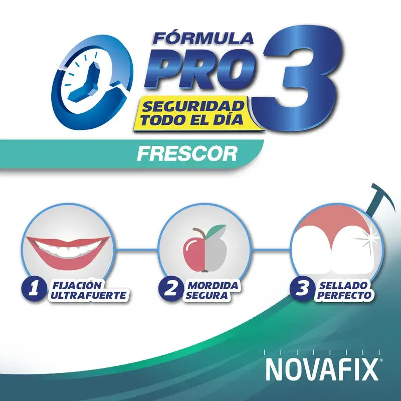 Fixador de próteses dentárias NOVAFIX Formula pro 3 com frescura 50 gr